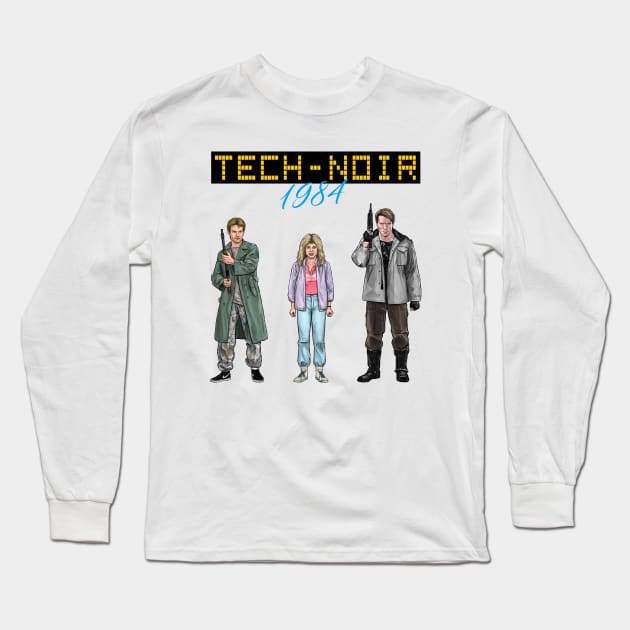 Tech-Noir Neon 1984 Long Sleeve T-Shirt by PreservedDragons